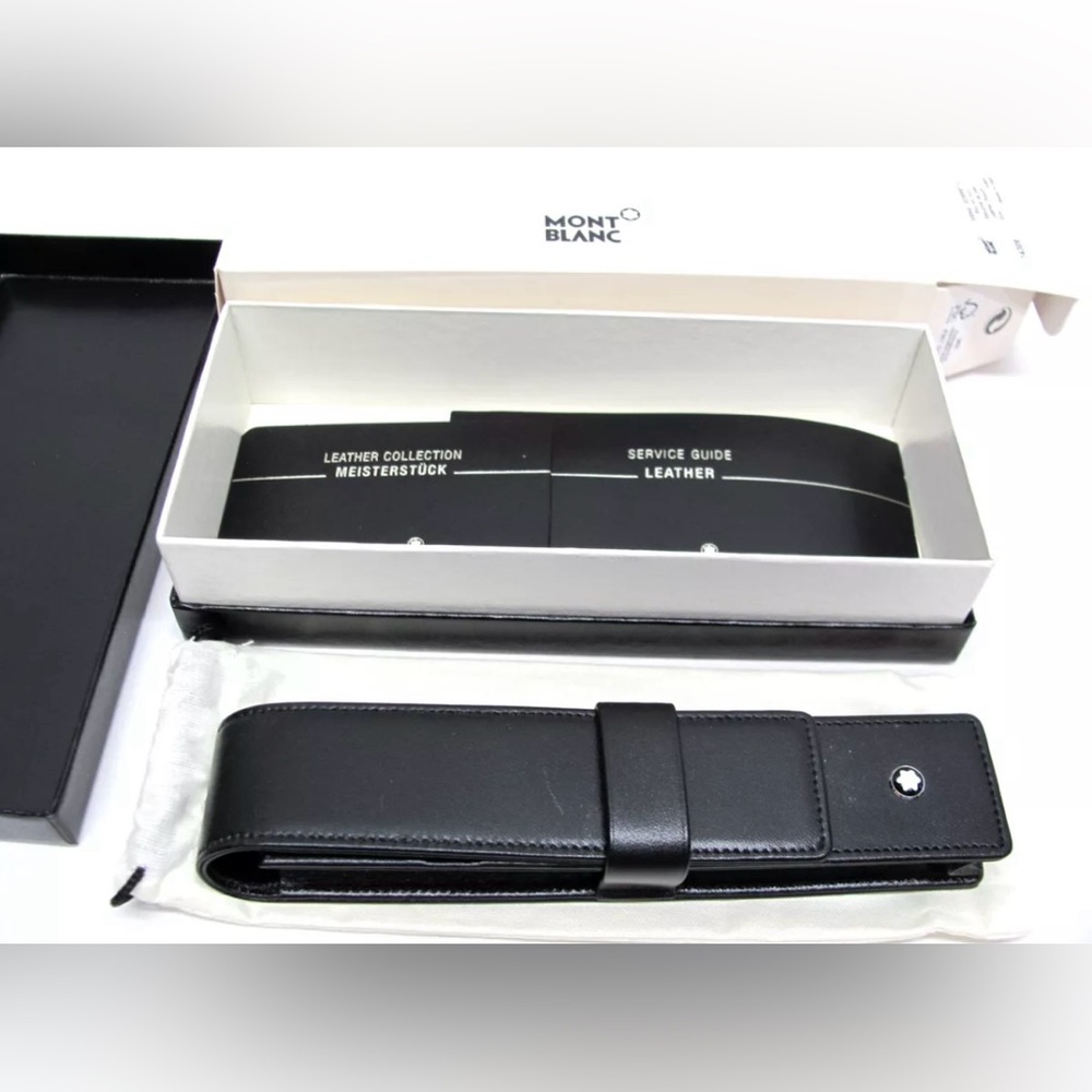 Montblanc Meisterstück Pen Pouch Sleeve Case Black Soft Leather